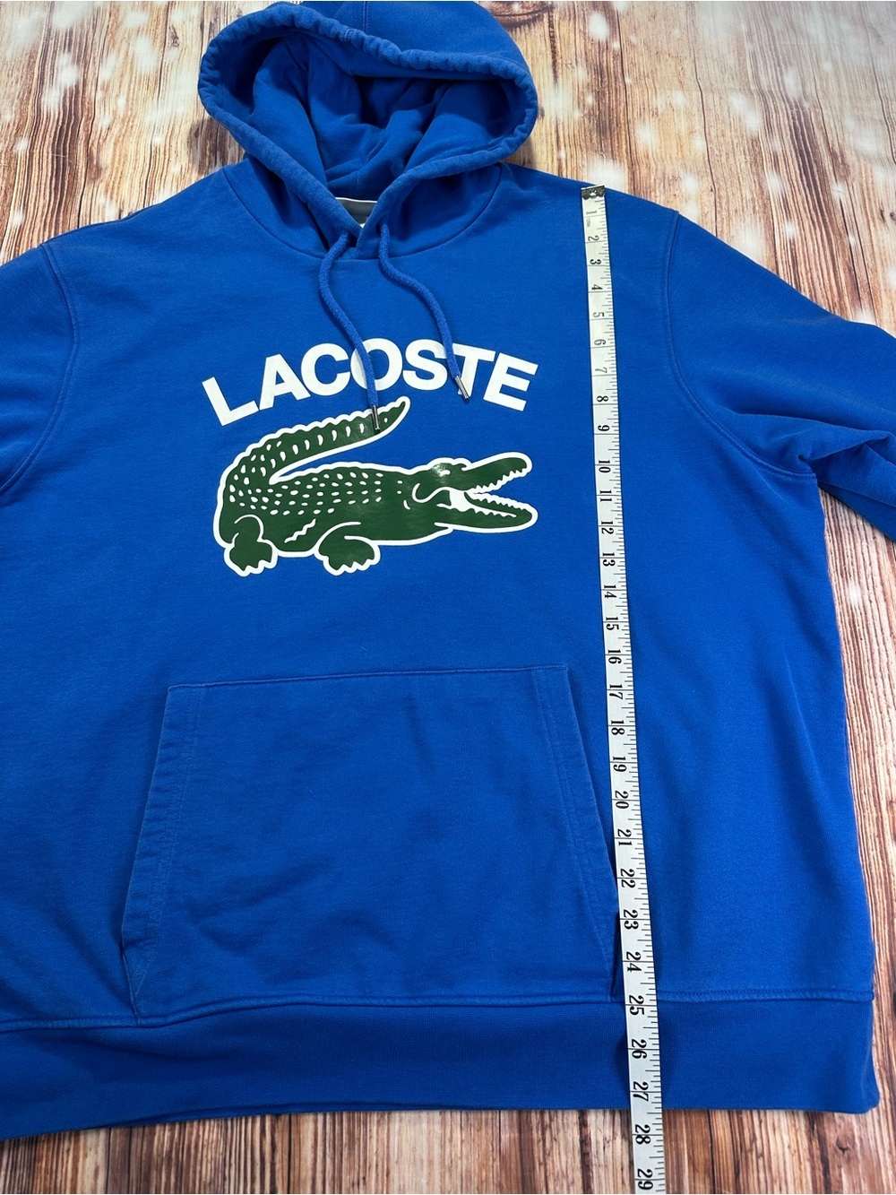 Lacoste Men’s Blue Hooded Sweatshirt with Crocodile Logo Classic Fit Size 3XL - Picture 9 of 15